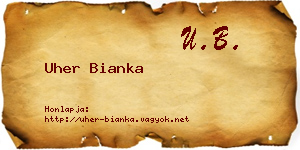 Uher Bianka névjegykártya